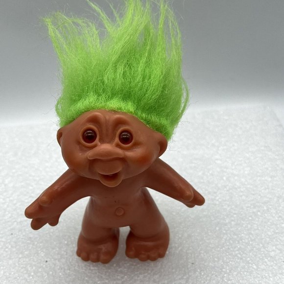 Vintage 1986 Vinyl DAM Troll Doll Green Hair - Picture 3 of 6